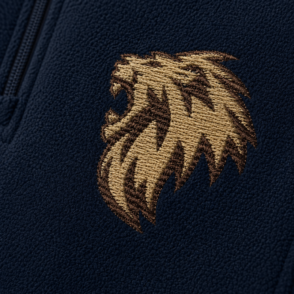 Lion of Judah Embroidered Microfleece — Navy | Kingdom Wear UK
