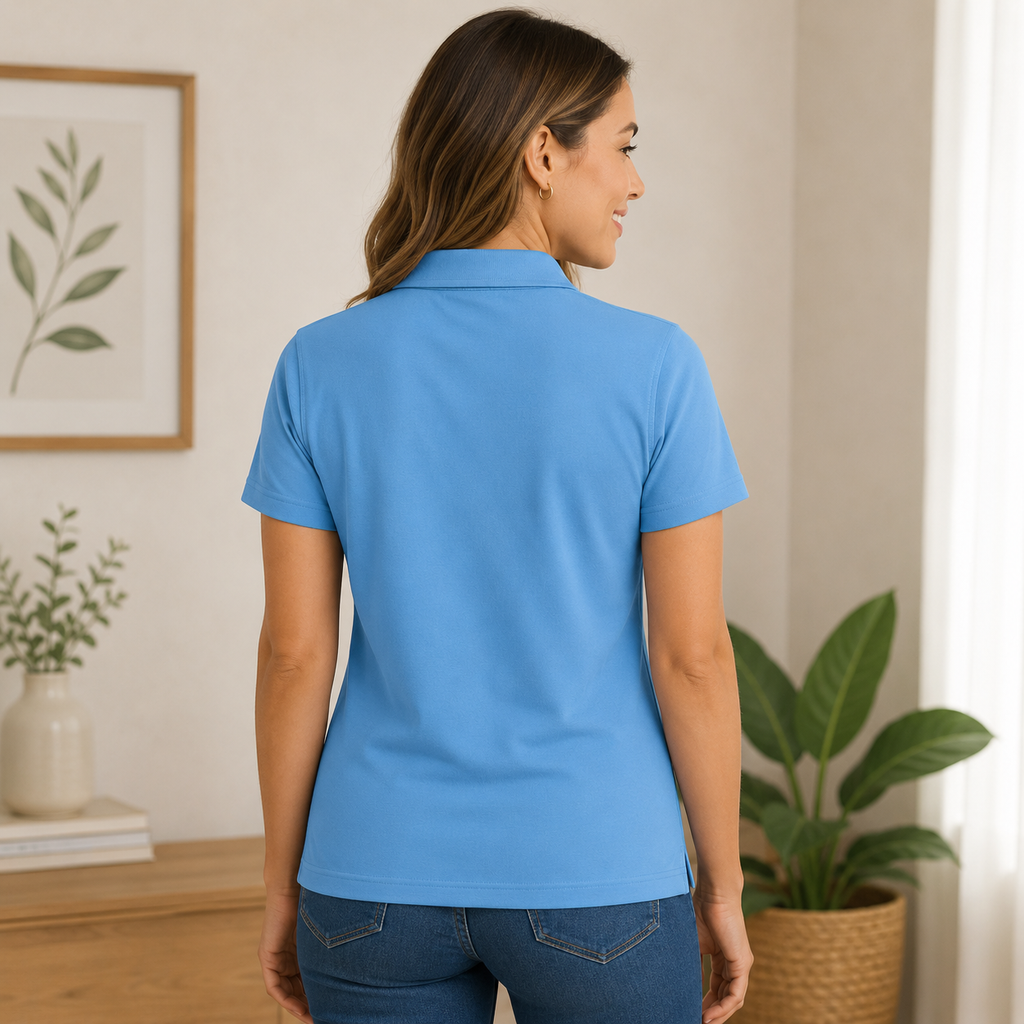 Lion of Judah Embroidered Polo Shirt — Sky Blue | Kingdom Wear UK