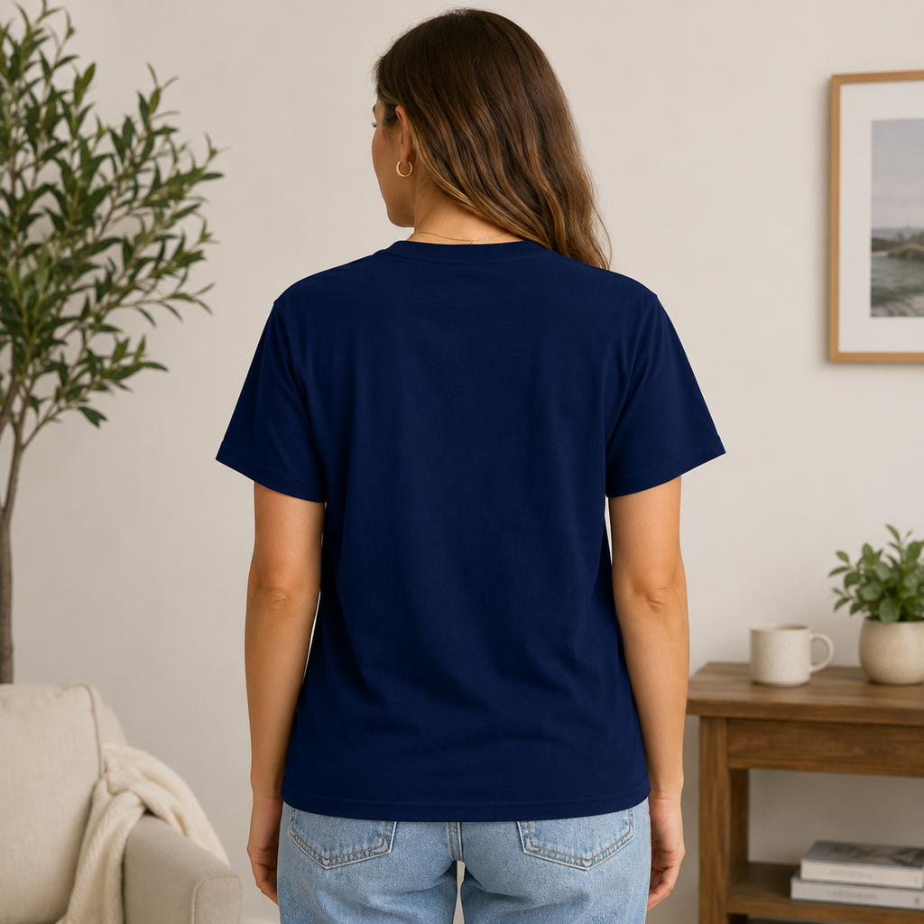 Lion of Judah Embroidered T-shirt — Navy | Kingdom Wear UK