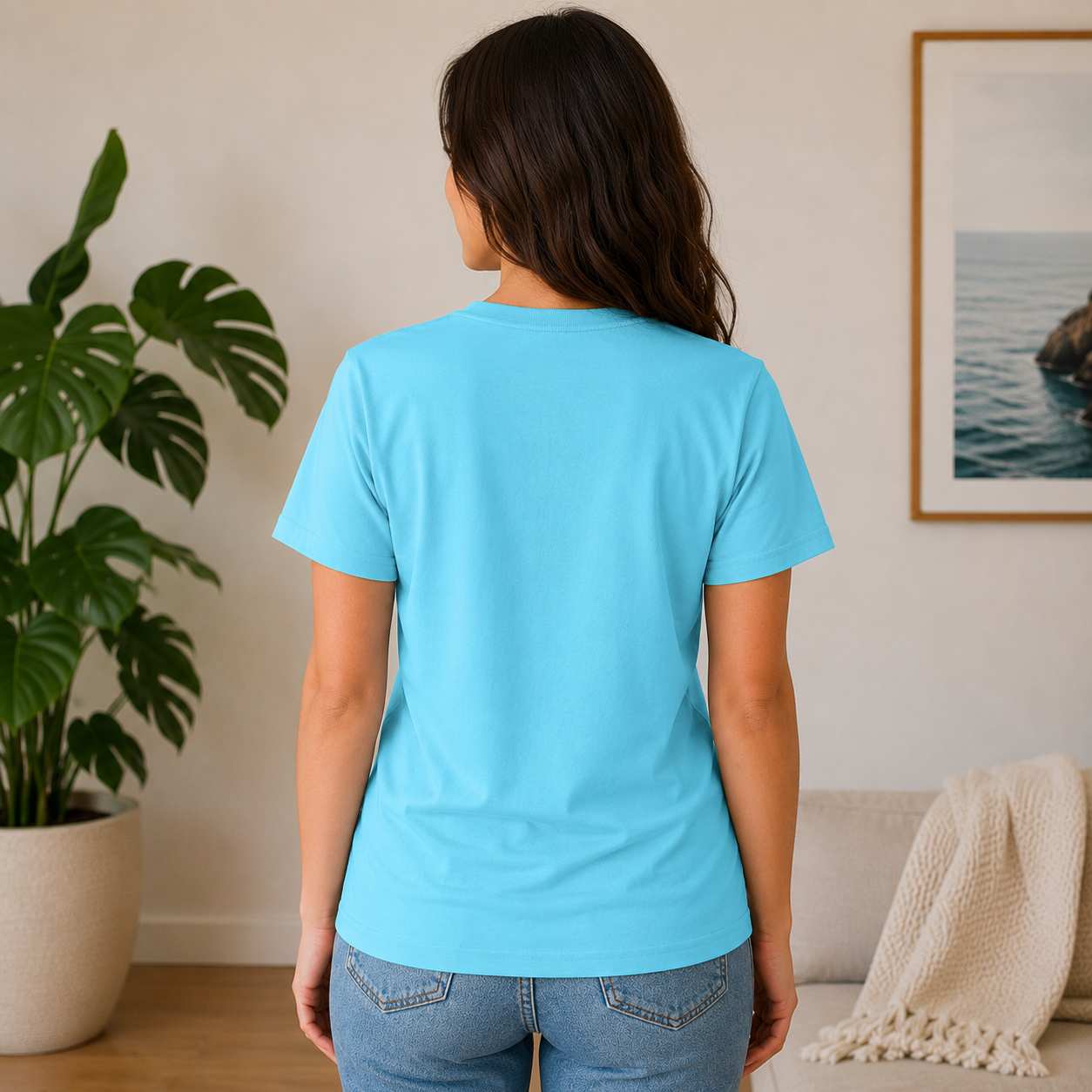 Lion of Judah Embroidered T-shirt — Sky Blue | Kingdom Wear UK