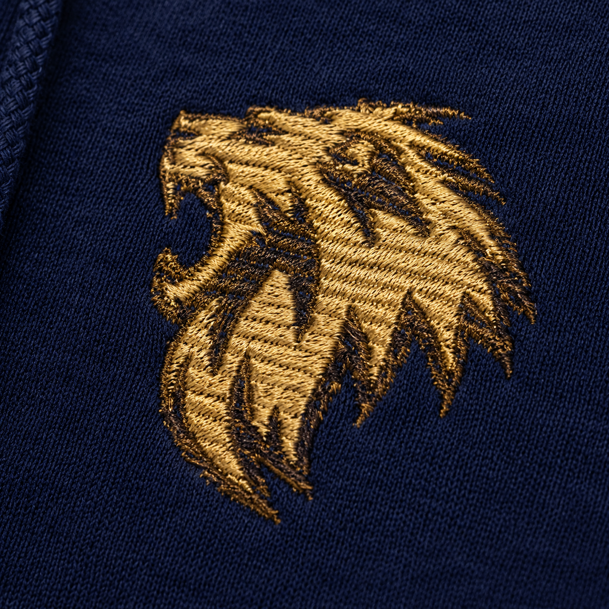 Lion of Judah Embroidered Hoodie — Navy | Kingdom Wear UK