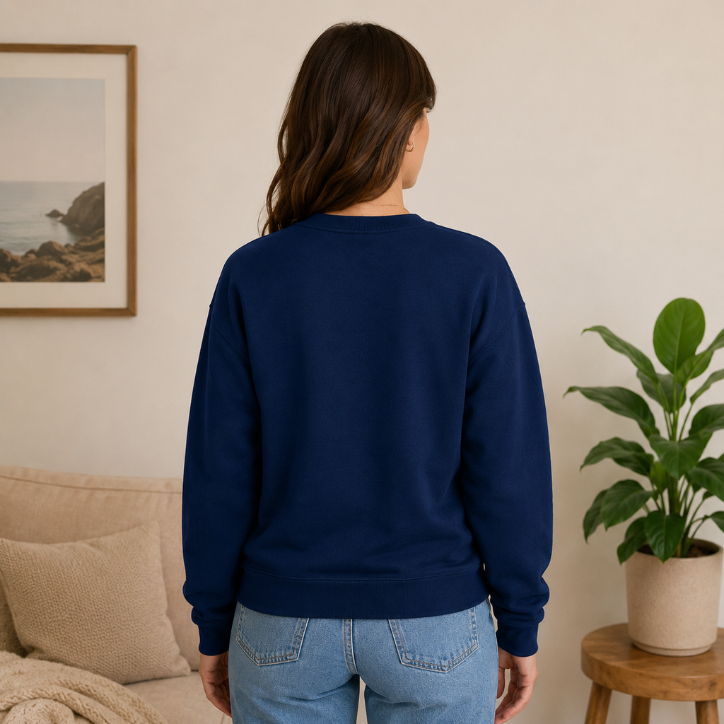 Lion of Judah Embroidered Sweatshirt — Navy | Kingdom Wear UK