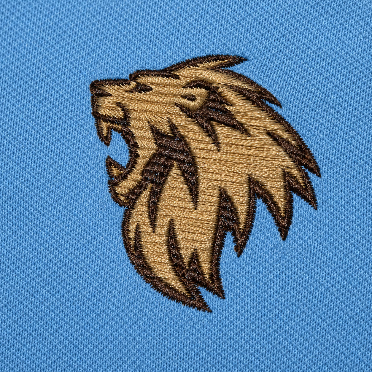 Lion of Judah Embroidered Polo Shirt — Sky Blue | Kingdom Wear UK