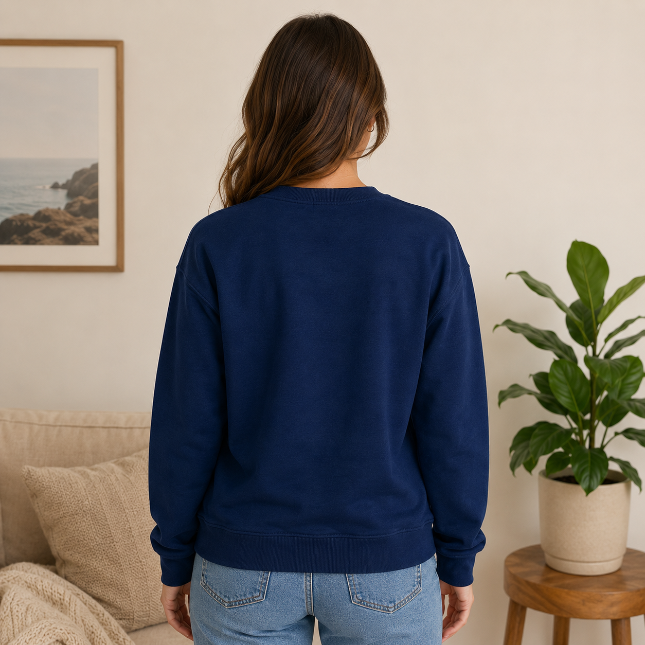 "God Loves You" Embroidered Sweatshirt — Navy | Kingdom Wear UK
