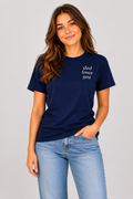 "God Loves You" Embroidered T-shirt — Navy | Kingdom Wear UK