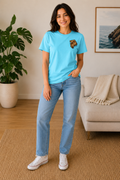 Lion of Judah Embroidered T-shirt — Sky Blue | Kingdom Wear UK