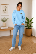 Lion of Judah Embroidered Sweatshirt — Sky Blue | Kingdom Wear UK