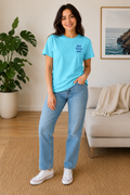 "God Loves You" Embroidered T-shirt — Sky Blue | Kingdom Wear UK